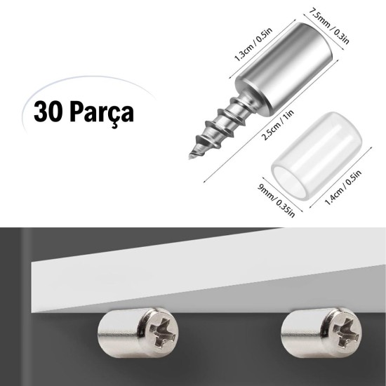 30 Adet Dayanıklı Metal Raf Tutucu Raf Pimi 30 Adet Dayanıklı Metal Raf Tutucu Raf Pimi