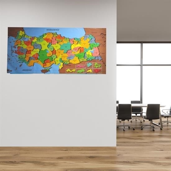 Renkli Türkiye Haritası Manyetik Yapıştırıcı Gerektirmeyen Duvar Stickerı 118 CM * 56 CM Renkli Türkiye Haritası Manyetik Yapıştırıcı Gerektirmeyen Duvar Stickerı 118 CM * 56 CM