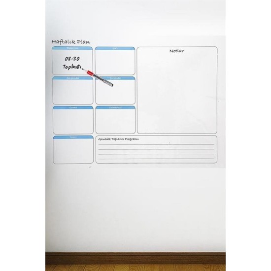 Haftalık Planlayıcı Manyetik Duvar Stickerı Takvim 100 cm x 60 cm Haftalık Planlayıcı Manyetik Duvar Stickerı Takvim 100 cm x 60 cm