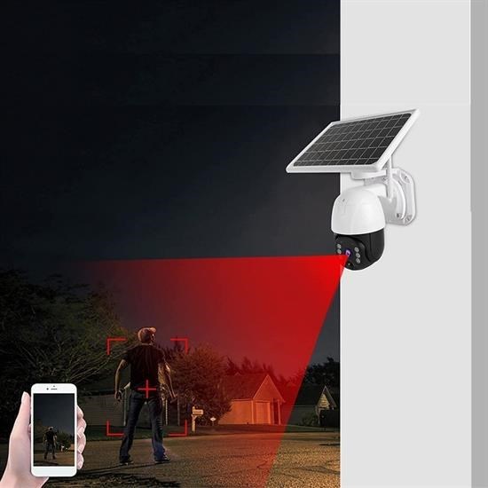 Solar Panelli Su Geçirmez Gece Görüş Destekli Wifi Bağlantılı Güvenlik Kamerası Solar Panelli Su Geçirmez Gece Görüş Destekli Wifi Bağlantılı Güvenlik Kamerası