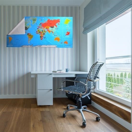 Renkli Atlas Dünya Haritası Manyetik Yapıştırıcı Gerektirmeyen Duvar Stickerı 118 CM * 56 CM Renkli Atlas Dünya Haritası Manyetik Yapıştırıcı Gerektirmeyen Duvar Stickerı 118 CM * 56 CM