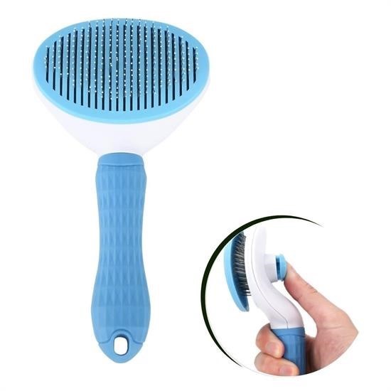 Kedi Köpek Tüy Toplayıcı Kendini Temizleyebilen Ergonomik Saplı Evcil Hayvan Tarağı Mavi Kedi Köpek Tüy Toplayıcı Kendini Temizleyebilen Ergonomik Saplı Evcil Hayvan Tarağı Mavi