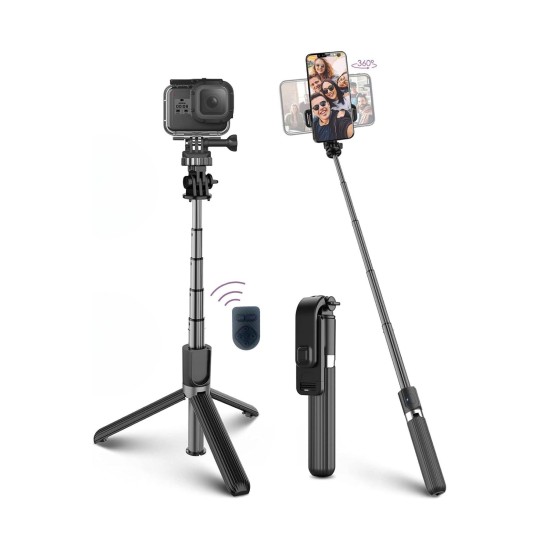 Fotoğraf Makinası ve Telefon Takılabilen 2si 1 Arada 2.2m Uzayan Selfie Çubuğu Kumandalı Tripod Fotoğraf Makinası ve Telefon Takılabilen 2si 1 Arada 2.2m Uzayan Selfie Çubuğu Kumandalı Tripod