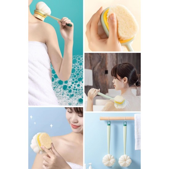 2'si 1 Arada Çift Taraflı Uzun Saplı Fırçalı Banyo Vücut Sırt Fırçası Banyo Lifi 2'si 1 Arada Çift Taraflı Uzun Saplı Fırçalı Banyo Vücut Sırt Fırçası Banyo Lifi