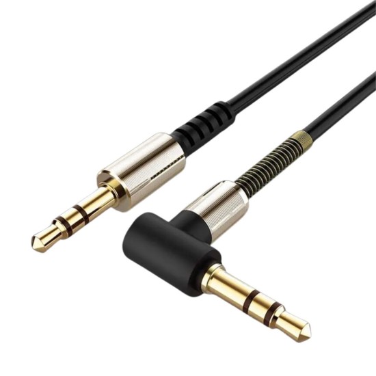 3.5mm AUX Kablosu Jak Erkek Erkek L Tipi 1 Metre Ses Aktarım Kablosu 3.5mm AUX Kablosu Jak Erkek Erkek L Tipi 1 Metre Ses Aktarım Kablosu