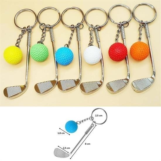 Gerçekçi Golf Tasarımlı Şık Anahtarlık Kolye Çanta Süsü Golf Keychain