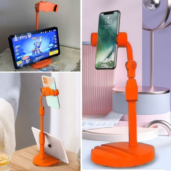Masa Üstü Tablet ve Telefon Tutucu Plastik Aparat Turuncu Telefon Standı Masa Üstü Tablet ve Telefon Tutucu Plastik Aparat Turuncu Telefon Standı