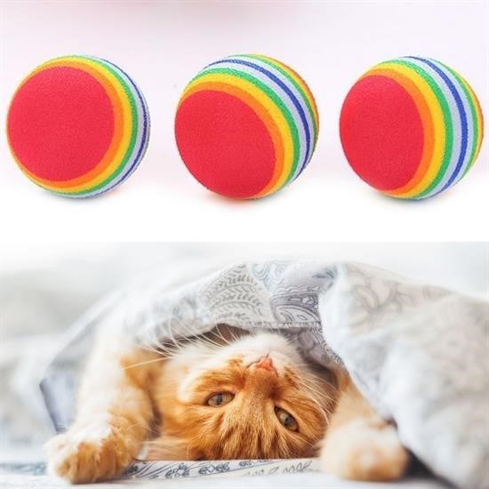 3lü Gökkuşağı Sünger Kedi Köpek Çiğneme Oyun Topu 4,2 cm 3lü Gökkuşağı Sünger Kedi Köpek Çiğneme Oyun Topu 4,2 cm