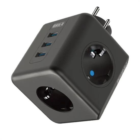 Isıya Dayanıklı Termal Akım Korumalı ve Çocuk Korumalı 3 Priz Girişli 3 USB Girişli Küp Priz Isıya Dayanıklı Termal Akım Korumalı ve Çocuk Korumalı 3 Priz Girişli 3 USB Girişli Küp Priz