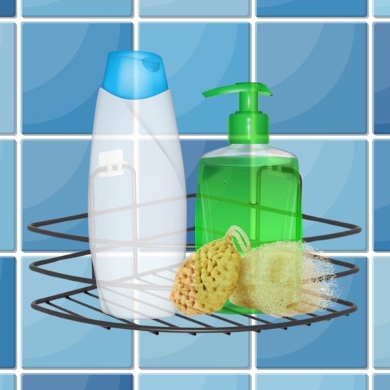 Kendiliğinden Yapışkanlı Montaj Gerektirmeyen Tek Katlı Banyo Askı Köşe Şampuanlık Siyah Kendiliğinden Yapışkanlı Montaj Gerektirmeyen Tek Katlı Banyo Askı Köşe Şampuanlık Siyah