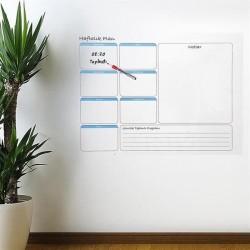 Haftalık Planlayıcı Manyetik Duvar Stickerı Takvim 56 cm x 70 cm