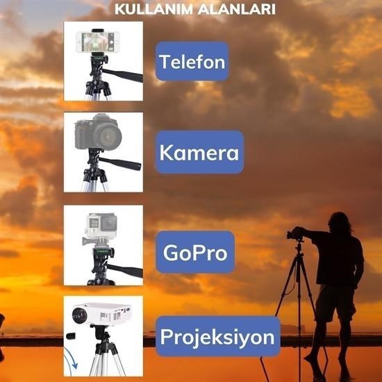 Taşıma Çantalı 130 cm Profesyonel Alüminyum Kamera Tripodu Taşıma Çantalı 130 cm Profesyonel Alüminyum Kamera Tripodu