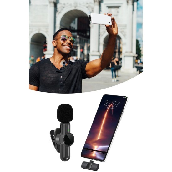 Type C Uyumlu İphone Dönüştürücülü Kablosuz Yaka Mikrofonu Android ve İphone Uyumlu Mini Mikrofon Type C Uyumlu İphone Dönüştürücülü Kablosuz Yaka Mikrofonu Android ve İphone Uyumlu Mini Mikrofon