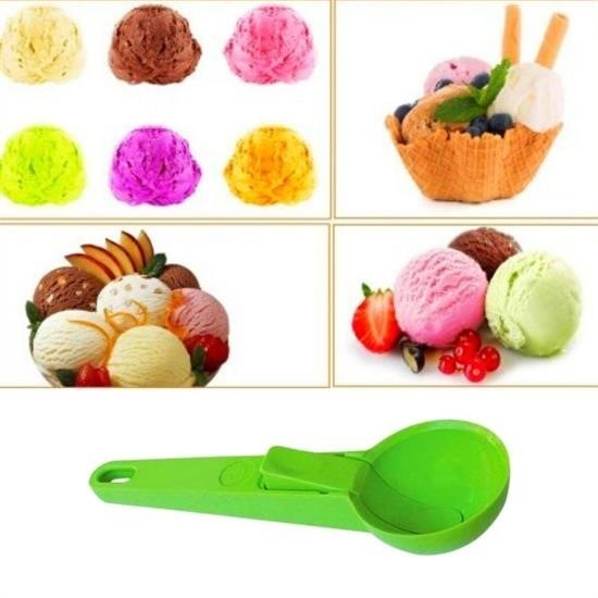 Pratik Mandallı Plastik Dondurma Servis Sunum Kepçesi Kaşığı Pratik Mandallı Plastik Dondurma Servis Sunum Kepçesi Kaşığı