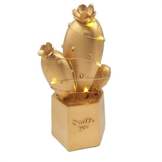 Led Işıklı Sevimli Kaktüs Dekoratif Masa Lambası Mini Biblo Gece Lambası Gold Led Işıklı Sevimli Kaktüs Dekoratif Masa Lambası Mini Biblo Gece Lambası Gold