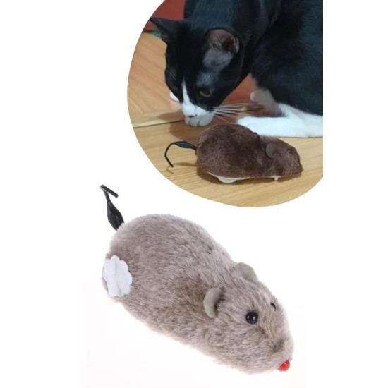 Kurmalı Kedi Eğitim Oyuncağı Tüylü Peluş Fare Yakalama İnteraktif Sevimli Eğlenceli Oyuncak Kurmalı Kedi Eğitim Oyuncağı Tüylü Peluş Fare Yakalama İnteraktif Sevimli Eğlenceli Oyuncak