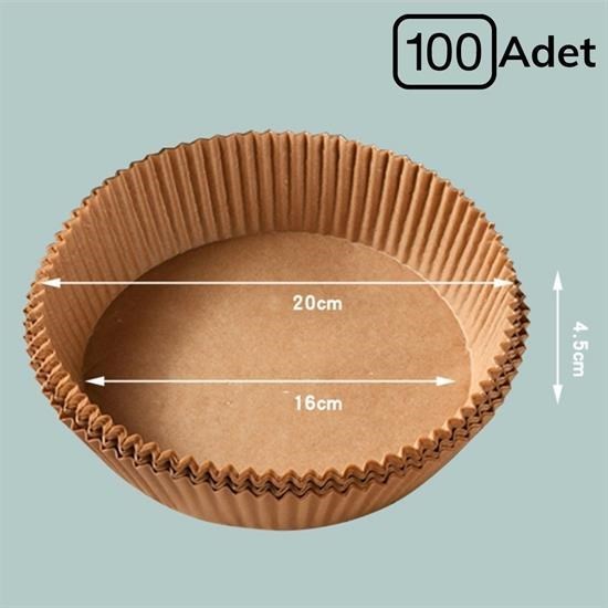 100 Adet Air Fryer Pişirme Kağıdı Tek Kullanımlık Yağlı Kağıdı Yuvarlak Tabak Model 100 Adet Air Fryer Pişirme Kağıdı Tek Kullanımlık Yağlı Kağıdı Yuvarlak Tabak Model