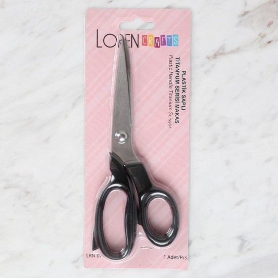 Loren Crafts Plastik Saplı Titanyum Makas Siyah LR Loren Crafts Plastik Saplı Titanyum Makas Siyah LR