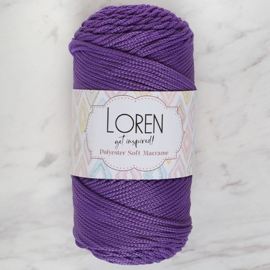 Loren Polyester Soft Macrame Koyu Mor El Örgü İpi - LM025 - 34434 Loren Polyester Soft Macrame Koyu Mor El Örgü İpi - LM025 - 34434