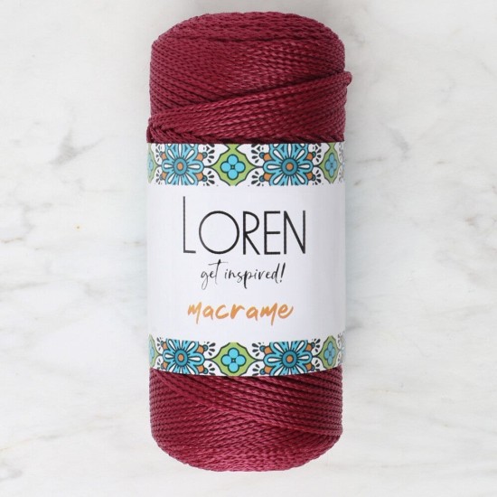 Loren Macrame Bordo El Örgü İpi - RM 0113 - 34344 Loren Macrame Bordo El Örgü İpi - RM 0113 - 34344