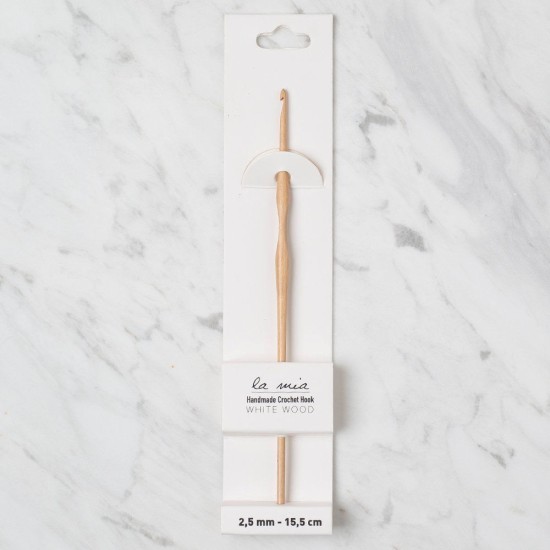 La Mia Whitewood 2.5 mm 15.5 cm Ahşap Yün Tığ La Mia Whitewood 2.5 mm 15.5 cm Ahşap Yün Tığ