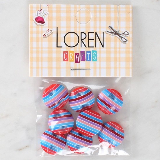 Loren Crafts 8'li Desenli Düğme - 1106 Loren Crafts 8'li Desenli Düğme - 1106