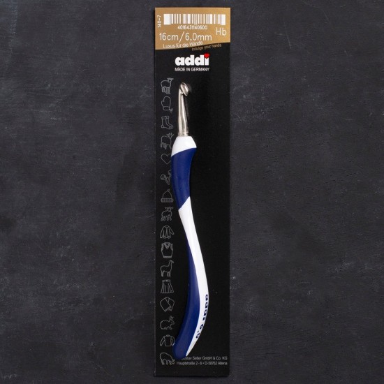 Addi Swing 6mm 16cm Lacivert Ergonomik Yün Tığ - 1 Addi Swing 6mm 16cm Lacivert Ergonomik Yün Tığ - 1