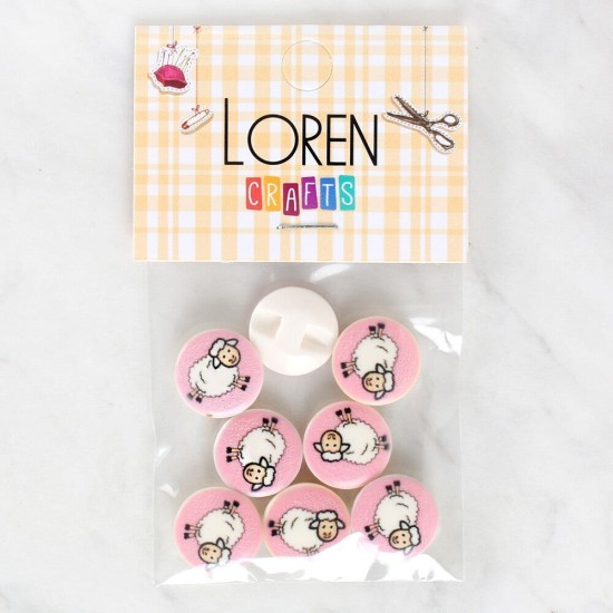 Loren Crafts 8'li Koyun Düğme - 1033 Loren Crafts 8'li Koyun Düğme - 1033