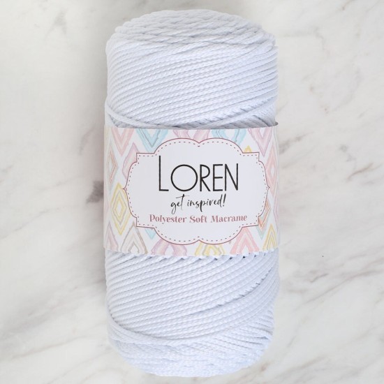 Loren Polyester Soft Macrame Optik Beyaz El Örgü İpi - LM001 - 34426 Loren Polyester Soft Macrame Optik Beyaz El Örgü İpi - LM001 - 34426