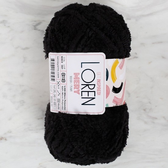 Loren Mery Siyah El Örgü İpi - M403 - 34311 Loren Mery Siyah El Örgü İpi - M403 - 34311