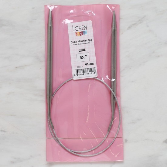 Loren Crafts 7 mm Çelik Misinalı Şiş 60 cm Loren Crafts 7 mm Çelik Misinalı Şiş 60 cm