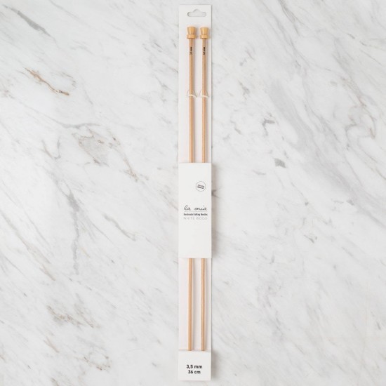 La Mia Whitewood 3.5 mm 36 cm Ahşap Örgü Şişi La Mia Whitewood 3.5 mm 36 cm Ahşap Örgü Şişi