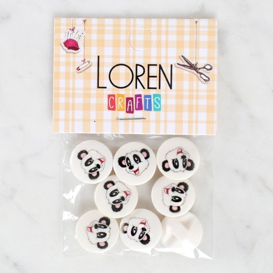 Loren Crafts 8'li Panda Düğme - 1050 Loren Crafts 8'li Panda Düğme - 1050
