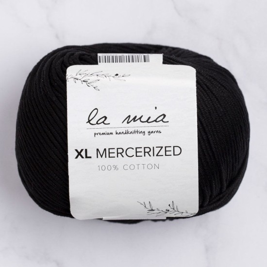 La Mia XL Mercerized Siyah El Örgü İpi - 1 - 33758 La Mia XL Mercerized Siyah El Örgü İpi - 1 - 33758
