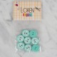 Loren Crafts yeşil 8 li balık düğme - 578 Loren Crafts yeşil 8 li balık düğme - 578