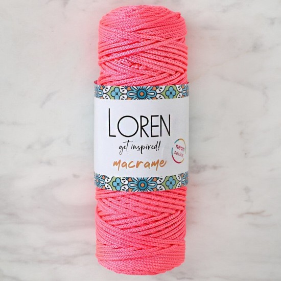 Loren Macrame Neon Pembe El Örgü İpi - L116 Loren Macrame Neon Pembe El Örgü İpi - L116
