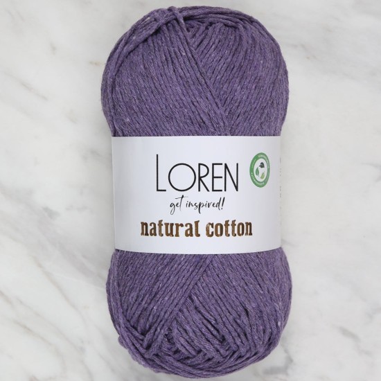 Loren Natural Cotton Mor El Örgü İpi - R093 Loren Natural Cotton Mor El Örgü İpi - R093