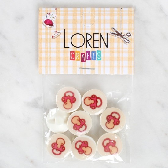 Loren Crafts 8'li Emzik Düğme - 1005 Loren Crafts 8'li Emzik Düğme - 1005