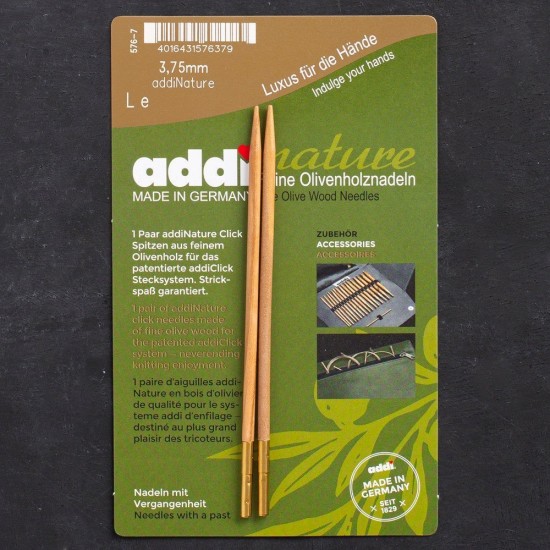 Addi Nature Olive Wood Click 3.75mm 13cm Misinalı Addi Nature Olive Wood Click 3.75mm 13cm Misinalı