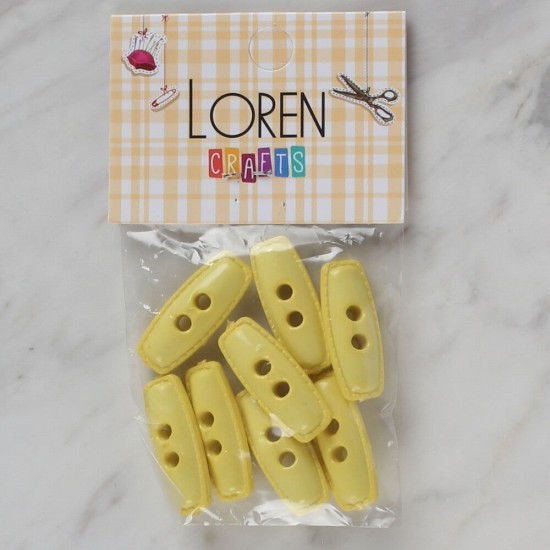 Loren Crafts sarı 8 li çoban düğmesi - 77 Loren Crafts sarı 8 li çoban düğmesi - 77