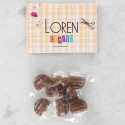Loren Crafts 8'li Desenli Düğme - 1088
