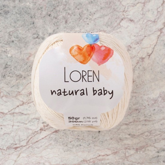 Loren Natural Baby Krem El Örgü İpi - R083 - 33945 Loren Natural Baby Krem El Örgü İpi - R083 - 33945