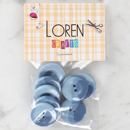 Loren Crafts 8'li Düğme Mavi - 1132 Loren Crafts 8'li Düğme Mavi - 1132