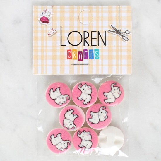 Loren Crafts 8'li Fil Düğme - 1041 Loren Crafts 8'li Fil Düğme - 1041