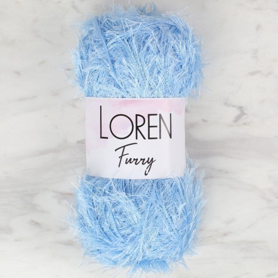 Loren Furry Bebe Mavisi El Örgü İpi - RF007 - 34046 Loren Furry Bebe Mavisi El Örgü İpi - RF007 - 34046