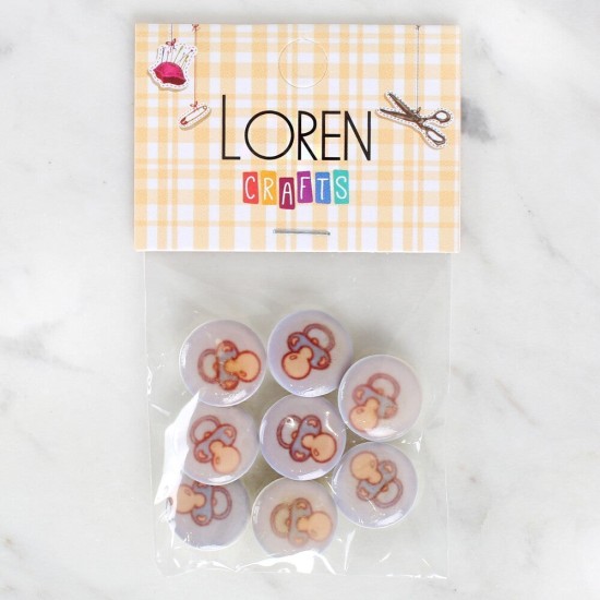 Loren Crafts 8'li Emzik Düğme - 1009 Loren Crafts 8'li Emzik Düğme - 1009
