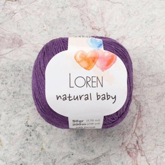 Loren Natural Baby Mor El Örgü İpi - R093 - 33930 Loren Natural Baby Mor El Örgü İpi - R093 - 33930