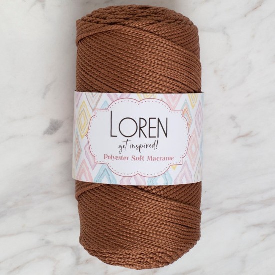 Loren Polyester Soft Macrame Kahverengi El Örgü İpi - LM033 - 34439 Loren Polyester Soft Macrame Kahverengi El Örgü İpi - LM033 - 34439