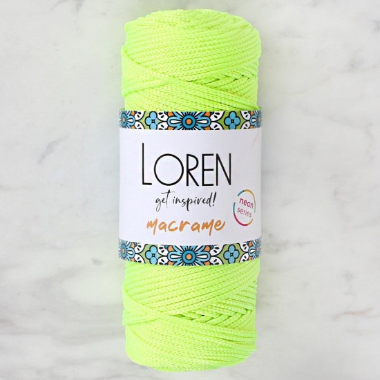 Loren Macrame Neon Sarı El Örgü İpi - L114 Loren Macrame Neon Sarı El Örgü İpi - L114