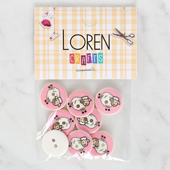 Loren Crafts 8'li Koyun Düğme - 1169 Loren Crafts 8'li Koyun Düğme - 1169